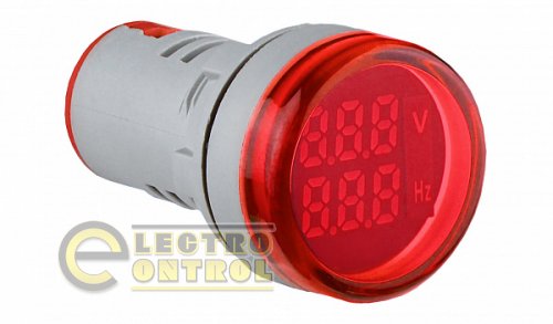 Светосигнальная арматура АСКО A0190010178 с индикатором напряжения (АС) и частоты серии U-ADM-VHz ᴓ22мм круглая красная