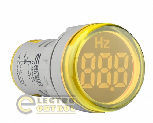 Светосигнальная арматура АСКО A0190010165 с индикатором частоты серии U-ADM-Hz ᴓ22мм круглая жёлтая