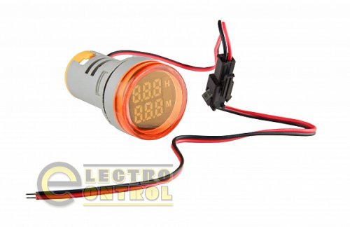 Светосигнальная арматура АСКО A0190010190 с индикатором времени (ч/мин) серии U-ADM-Hr ᴓ22мм круглая жёлтая
