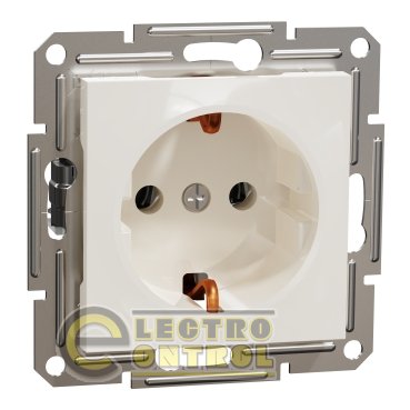 Розетка Schneider Electric EPH2970123 Asfora із заземленням кремова без рамки