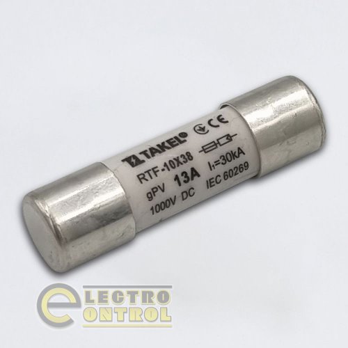Плавка вставка запобіжника Takel 514753 RTF 10х38 13А 1000V DC 30kA