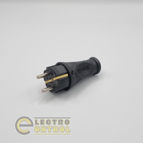 Вилка Takel 503350 каучукова пряма RPSB чорна 2Р+РЕ IP44