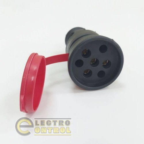 Розетка Takel 503364 каучукова з захисною кришкою переносна К413 3Р+РЕ IP44 25А 380В