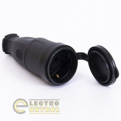 Розетка LEE 703357 каучукова з захисною кришкою переносна 406 2Р+РЕ IP44