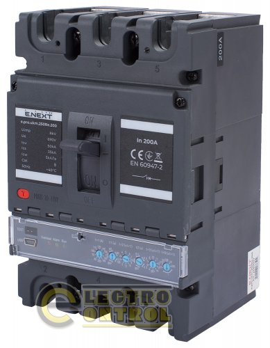 Силовой автоматический выключатель Enext p087007 e.pro.ukm.250Re.200 с электронным расцепителем 3р 200А