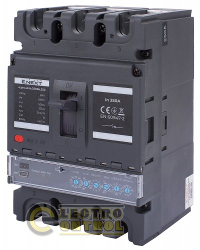 Силовой автоматический выключатель Enext p087008 e.pro.ukm.250Re.250 с электронным расцепителем 3р 250А