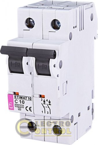 Автоматический выключатель ETI ETIMAT 10 2p C 10А AC 2133714