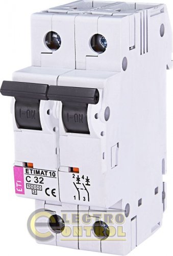 Автоматический выключатель ETI ETIMAT 10 2p C 32А AC 2133719