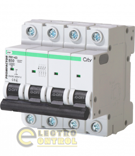 Автоматический выключатель Промфактор CITY FB1CIB4050 FB1-63 3P B 50A 6kA