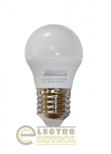 Светодиодная лампа TechnoSystems LED Bulb SILVER 7W TNSy5000608 E27 6500K 630 lm TNSy5000608 G45