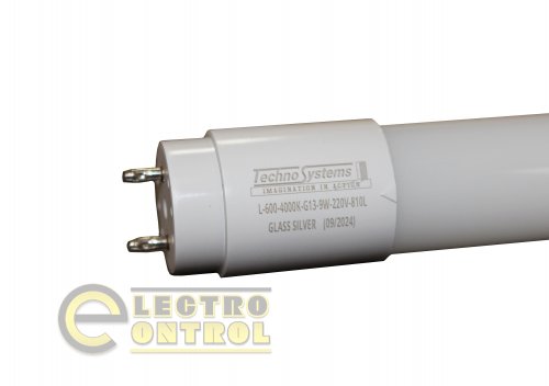 Світлодіодна трубчаcта лампа TechnoSystems  LED L-600 GLASS SILVER 9w TNSy5000642 T8 180-240V/50-60Hz  30.000 Hrs