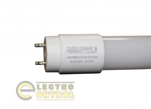 Світлодіодна трубчаcта лампа TechnoSystems  LED L-1500 GLASS SILVER 24w TNSy5000553 T8 180-240V/50-60Hz  30.000 Hrs