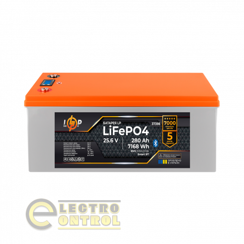 Акумулятор LogicPower LiFePO4 25,6V-280Ah (7168Wh) (BMS 200A/200А) пластик Smart BT