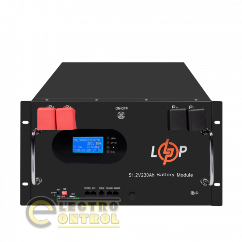 Аккумулятор LogicPower LiFePO4 51,2V-230Ah (11776Wh) (Smart BMS 200A) с LCD RM AB RS485/CAN