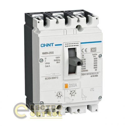 Автоматический выключатель CHINT 271280 в литом корпусе NM8NDC-250Q TM 160 3P DC 750V