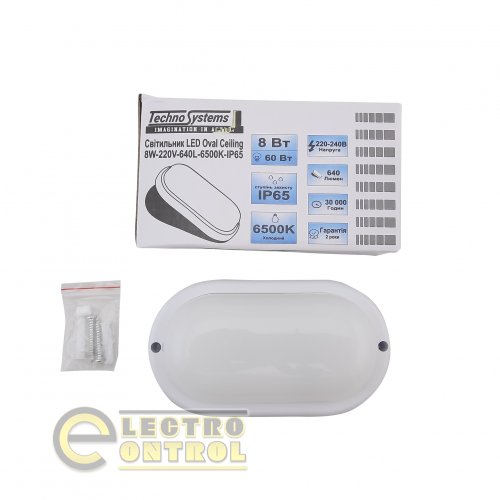Світильник Technosystems LED 8W Oval Ceiling TNSy5000505 220V 640lm 6500K IP65