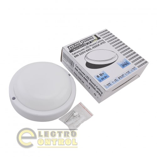 Світильник Technosystems LED 8W Round Ceiling TNSy5000508 220V 640lm 6500K IP65