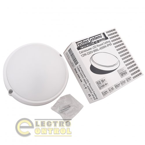 Світильник Technosystems LED 12W Round Ceiling TNSy5000103 220V 960lm 4200K IP65
