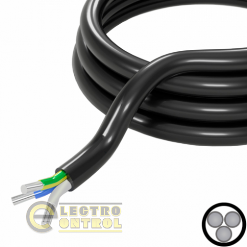 Кабель АВВГ Одескабель 15915 силовий 3x6 (ож) 0,66кВ