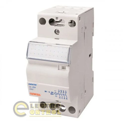 Контактор модульный Gewiss GWD6709 CTR 20A 4NO 230В 2M