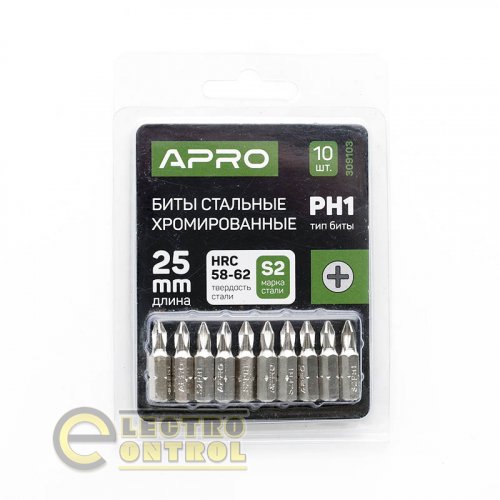 Біта APRO PH1*25мм 309103 хром (10шт/уп)