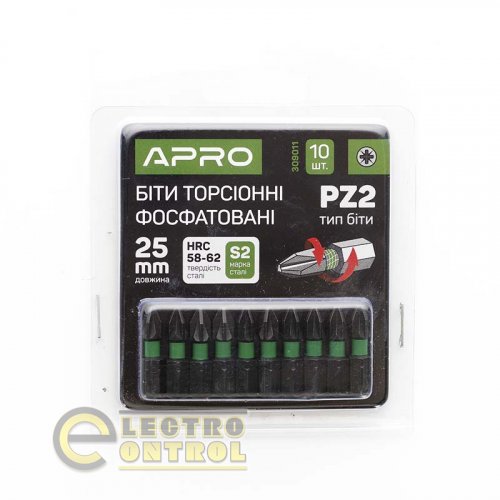 Бита ударная торсионная APRO PZ2*25мм 309011 (10шт/уп)