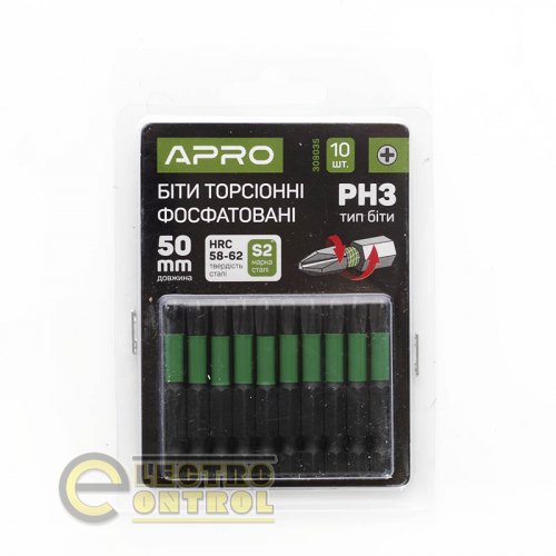 Біта ударна торсіонна APRO PH3*50мм 309035 (10шт/уп)