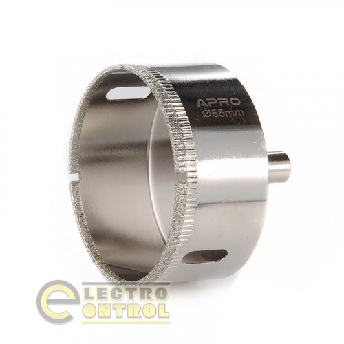 Сверло трубчатое с алмазным напылением для стекла и кафеля Ø 65мм APRO 830335