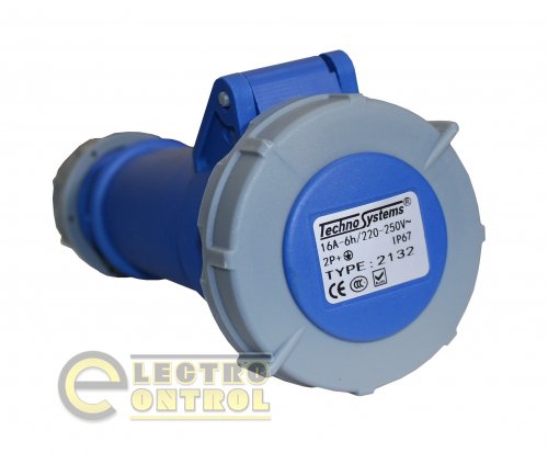 Розетка переносна Technosystems  2132 PRO 16А 2Р+PЕ TNSy5502052 220В IP67