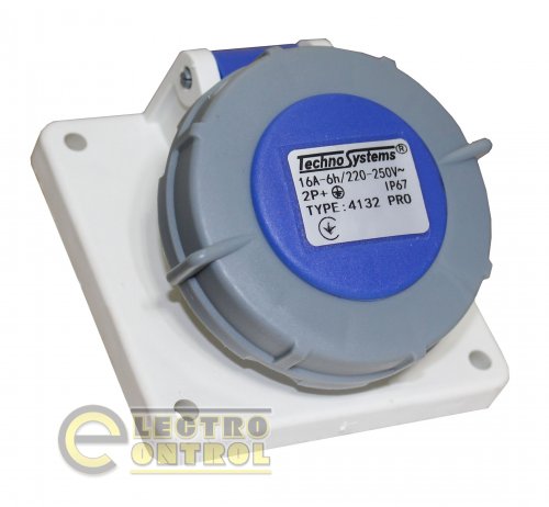 Розетка прихована Technosystems  4132 PRO 16А 2Р+PЕ TNSy5503763 220В IP67