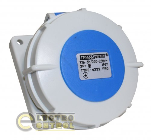 Розетка скрытая Technosystems 4232 PRO 32А 2Р+PЕ TNSy5503766 220В IP67