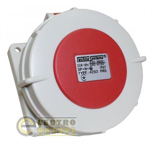 Розетка скрытая Technosystems 4252 PRO 32А 3Р+PЕ+N TNSy5503768 380В IP67