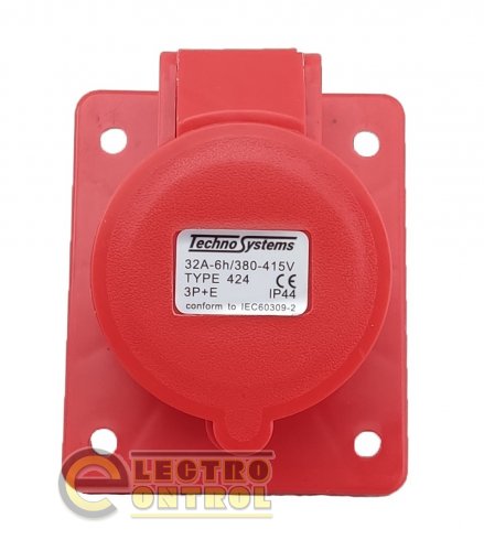 Розетка прихована Technosystems 424 32А 3Р+PЕ TNSy5500428 380В IP44