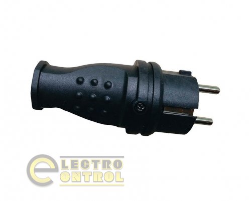 Вилка пряма з заземленням Technosystems RUBBER IP44 16А TNSy5000072