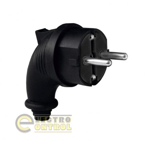 Вилка з боковим вводом і заземленням Technosystems RUBBER IP44 16А TNSy5000073