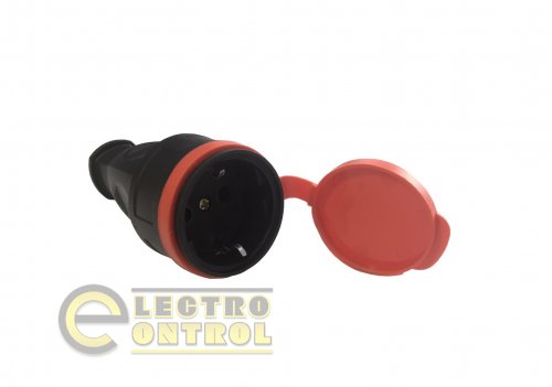 Розетка з заземленням пряма переносна Technosystems RUBBER R/B 16А TNSy5000915