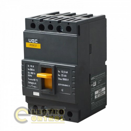 Автоматичний вимикач UEC MCCB-PCB-32-3-0016 PCB32 3Р 16А 25кА