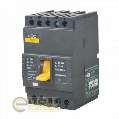 Автоматичний вимикач UEC MCCB-PCB-32-3-0050 PCB32 3Р 50А 25кА