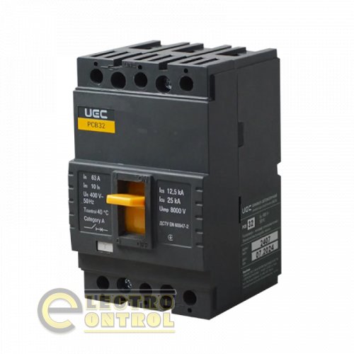 Автоматичний вимикач UEC MCCB-PCB-32-3-0063 PCB32 3Р 63А 25кА