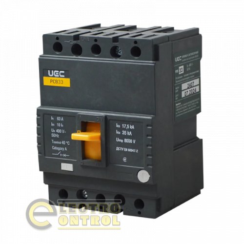 Автоматический выключатель UEC MCCB-PCB-33-3-0063 PCB33 3Р 63А 35кА