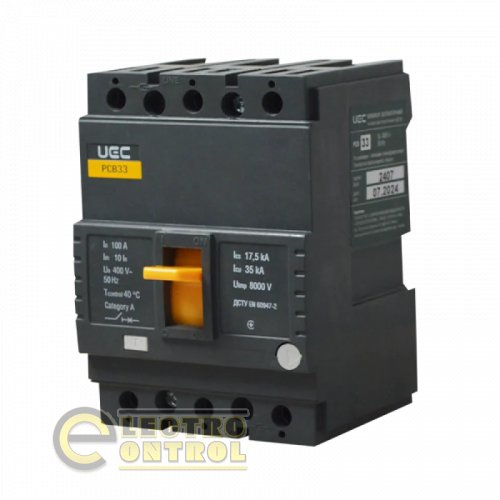 Автоматический выключатель UEC MCCB-PCB-33-3-0100 PCB33 3Р 100А 35кА