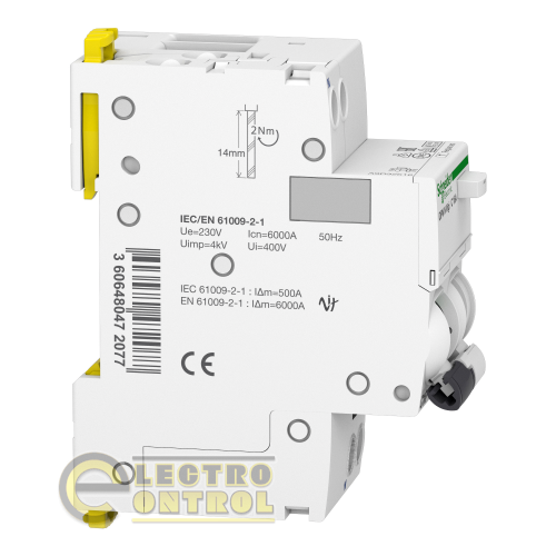 Автоматический выключатель дифференциального тока (АВДТ) Schneider-Electric A9D32616 Acti9 iDPN N Vigi 1P+N 16A кривая C 6000A тип A 30мА