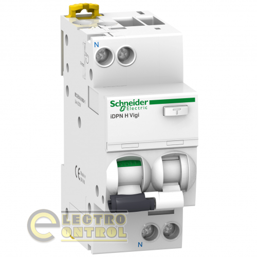 Автоматический выключатель дифференциального тока (АВДТ) Schneider-Electric A9D37620 Acti9 iDPN H Vigi 1P+N 20A кривая C 10000A тип A 30мА