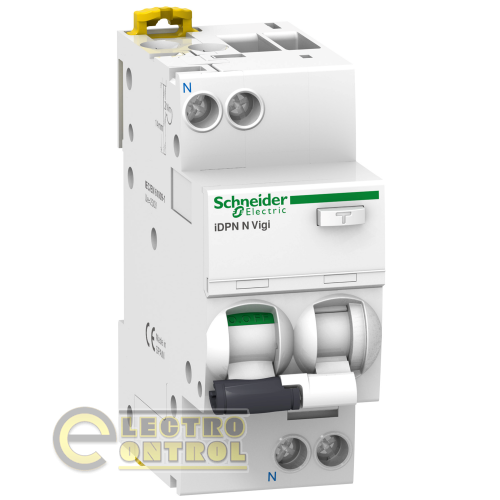 Автоматический выключатель дифференциального тока (АВДТ) Schneider-Electric A9D55604 Acti9 iDPN N Vigi 1P+N 4A кривая B 6000A тип AC 30мА Автоматический выключатель дифференциального тока (АВДТ) Schneider-Electric A9D55604 Acti9 iDPN N Vigi 1P+N 4A кривая B 6000A тип AC 30мА
