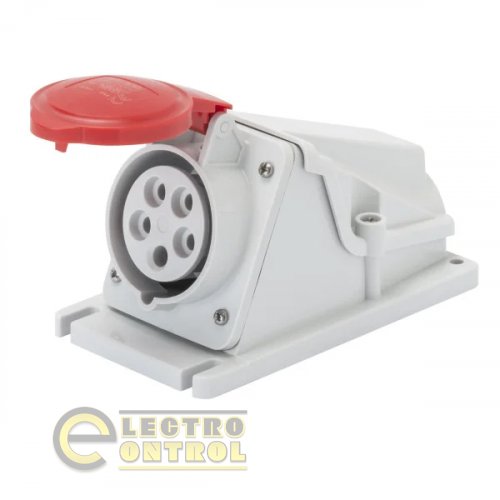 Розетка Gewiss GW62482 стаціонарна 90° IEC 309 HP IP44 3P+N+T 16A 400V 6H