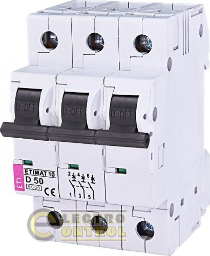 Автоматический выключатель ETI ETIMAT 10 3p D 50А AC 2155721