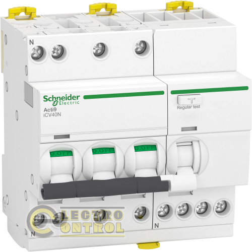 Автоматический выключатель дифференциального тока (АВДТ) Schneider-Electric A9DF3710 Acti9 iCV40 3P+N 10A кривая C 6кА 30мА тип A-SI