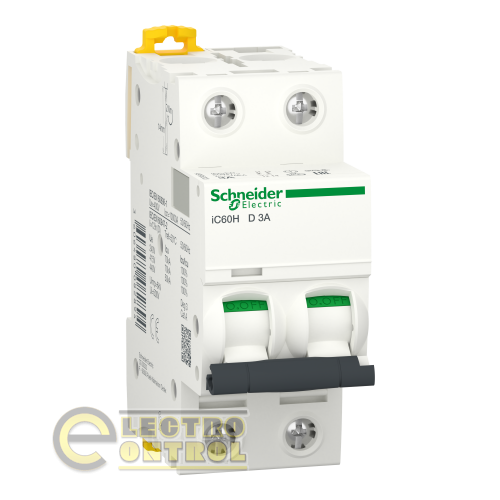 Автоматичний вимикач Schneider-Electric A9F85203 Acti9 iC60H 2P 3A D