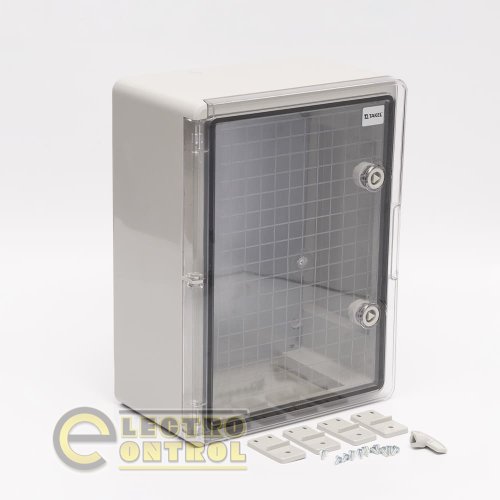 Корпус Takel 512826 пластиковый ударопрочный (щит) 350x500x190мм с прозрачной дверцей IP65 Корпус Takel 512826 пластиковый ударопрочный (щит) 350x500x190мм с прозрачной дверцей IP65
