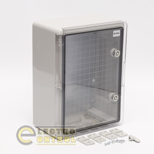 Корпус Takel 512828 пластиковый ударопрочный (щит) 400x500x180мм с прозрачной дверцей IP65 Корпус Takel 512828 пластиковый ударопрочный (щит) 400x500x180мм с прозрачной дверцей IP65